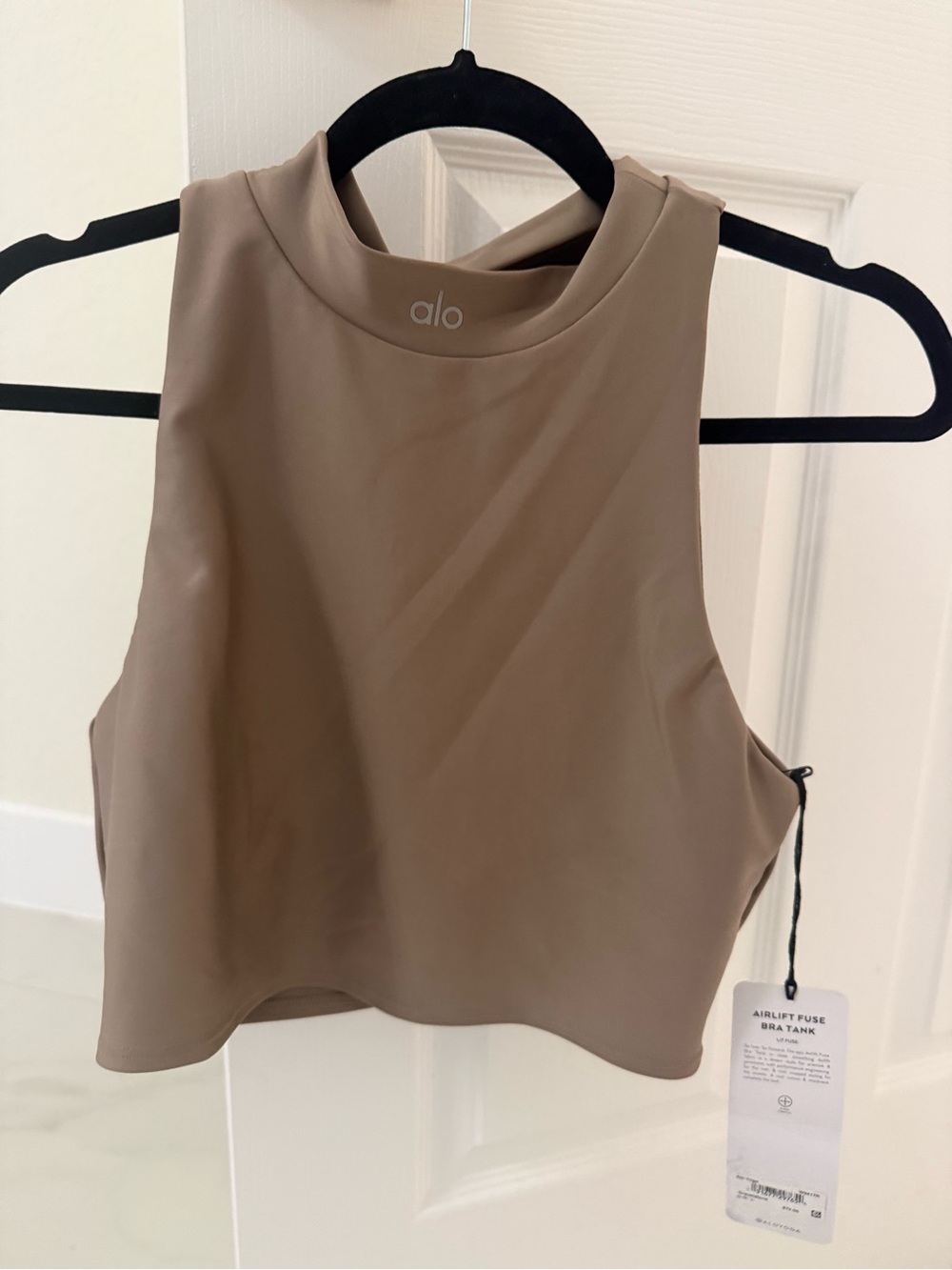 ALO Yoga Taupe High Neck Tank Top